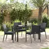 Image de vidaXL Ensemble de salle à manger pour jardin 5 pc Noir et gris