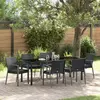 Image de vidaXL Ensemble de salle à manger pour jardin 7 pc Noir et gris