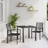 Image de vidaXL Ensemble de salle à manger pour jardin 3 pc Noir