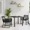 Image de vidaXL Ensemble de salle à manger pour jardin 3 pc Noir