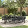 Image de vidaXL Ensemble de salle à manger pour jardin 9 pc Noir