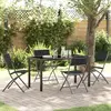 Image de vidaXL Ensemble de salle à manger pour jardin 5 pc Noir