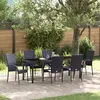 Image de vidaXL Ensemble de salle à manger pour jardin 7 pc Noir