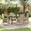 Image de vidaXL Ensemble de salle à manger pour jardin 5 pc Beige polyrotin