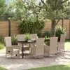 Image de vidaXL Ensemble de salle à manger pour jardin 7 pc Beige polyrotin