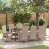 Image de vidaXL Ensemble de salle à manger pour jardin 9 pc Beige polyrotin