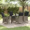 Image de vidaXL Ensemble de salle à manger pour jardin 5 pc Gris polyrotin