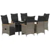 Image de vidaXL Ensemble de salle à manger pour jardin 7 pcs Gris polyrotin, Mobilier de jardin et terrasse, ensemble moderne, meubles en polyrotin léger, chaises et table pour vos repas
