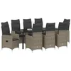 Image de vidaXL Ensemble de salle à manger pour jardin 9 pcs Gris Poly rotin, Salon de jardin, mobilier moderne, léger et résistant aux intempéries, en poly rotin, parfait pour la terrasse