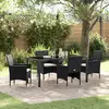 Image de vidaXL Ensemble de salle à manger pour jardin 5 pc Noir polyrotin
