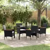 Image de vidaXL Ensemble de salle à manger pour jardin 5 pc Noir polyrotin