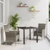 Image de vidaXL Ensemble de salle à manger pour jardin 3 pc Gris polyrotin