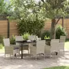 Image de vidaXL Ensemble de salle à manger pour jardin 7 pc Gris clair