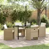 Image de vidaXL Ensemble de salle à manger pour jardin 5 pc Beige polyrotin