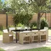 Image de vidaXL Ensemble de salle à manger pour jardin 9 pc Beige polyrotin