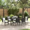 Image de vidaXL Ensemble de salle à manger pour jardin 7 pc Noir polyrotin