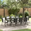 Image de vidaXL Ensemble de salle à manger pour jardin 9 pc Noir polyrotin