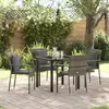 Image de vidaXL Ensemble de salle à manger pour jardin 5 pcs Gris polyrotin
