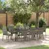 Image de vidaXL Ensemble de salle à manger pour jardin 9 pc Gris polyrotin