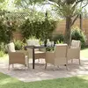 Image de vidaXL Ensemble de salle à manger pour jardin 5 pc Beige polyrotin