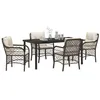 Image de vidaXL Ensemble de salle à manger pour jardin 5 pcs Marron polyrotin, Ensemble de jardin, mobilier moderne léger, résistant aux intempéries, patio stylé, coin repas élégant