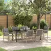 Image de vidaXL Ensemble de salle à manger pour jardin 7 pc Beige polyrotin