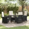 Image de vidaXL Ensemble de salle à manger pour jardin 5 pc Noir polyrotin