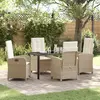 Image de vidaXL Ensemble de salle à manger pour jardin 5 pc Beige polyrotin