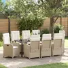 Image de vidaXL Ensemble de salle à manger pour jardin 9 pc Beige polyrotin
