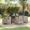 Image de vidaXL Ensemble de salle à manger pour jardin 5 pc Gris clair