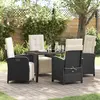Image de vidaXL Ensemble de salle à manger pour jardin 5 pc Noir polyrotin