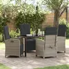Image de vidaXL Ensemble de salle à manger pour jardin 5 pc Gris clair