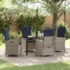Image de vidaXL Ensemble de salle à manger pour jardin 5 pc Gris polyrotin