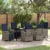 Image de vidaXL Ensemble de salle à manger pour jardin 7 pc Gris polyrotin