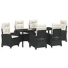 Image de vidaXL Ensemble de salle à manger pour jardin 7 pcs Noir polyrotin, Ensemble de jardin élégant, mobilier modulable, table moderne pour patio, repas en plein air agréable