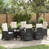 Image de vidaXL Ensemble de salle à manger pour jardin 7 pcs Noir polyrotin