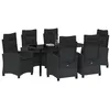 Image de vidaXL Ensemble de salle à manger pour jardin 7 pcs Noir polyrotin, Ensemble de jardin élégant, mobilier modulable, table moderne pour patio, repas en plein air agréable