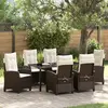Image de vidaXL Ensemble de salle à manger pour jardin 7 pcs Marron polyrotin