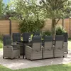 Image de vidaXL Ensemble de salle à manger pour jardin 9 pc Gris polyrotin