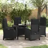 Image de vidaXL Ensemble de salle à manger pour jardin 5 pc Noir polyrotin