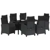 Image de vidaXL Ensemble de salle à manger pour jardin 7 pcs Noir polyrotin, Ensemble de repas extérieur durable, mobilier moderne pour jardin et terrasse, parfait pour l'été