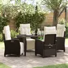 Image de vidaXL Ensemble de salle à manger pour jardin 5 pc Marron polyrotin
