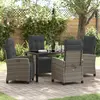 Image de vidaXL Ensemble de salle à manger pour jardin 5 pc Gris polyrotin