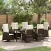 Image de vidaXL Ensemble de salle à manger pour jardin 7 pc Marron polyrotin