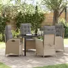 Image de vidaXL Ensemble de salle à manger pour jardin 5 pc Beige polyrotin