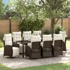 Image de vidaXL Ensemble de salle à manger pour jardin 9 pc Marron polyrotin