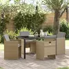 Image de vidaXL Ensemble de salle à manger pour jardin 5 pc Beige polyrotin