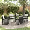 Image de vidaXL Ensemble de salle à manger pour jardin 5 pc Noir polyrotin