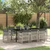 Image de vidaXL Ensemble de salle à manger pour jardin 9 pc Gris clair