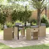 Image de vidaXL Ensemble de salle à manger pour jardin 5 pc Beige polyrotin